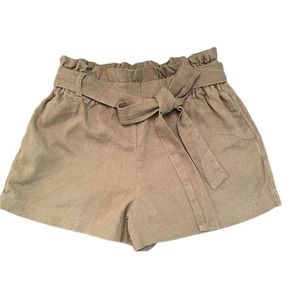 HAVE Paperbag Style‎ Front Tie Linen Blend Shorts Size Juniors Small